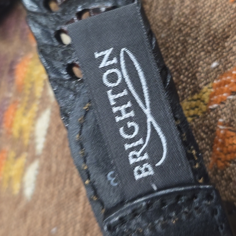 Vintage Brighton Black Brown Braided Leather Belt Sz 40 - Picture 4 of 7